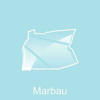 carta geografica città di marbau. vettore carta geografica di nord sumatra Provincia capitale nazione colorato disegno, illustrazione design modello su bianca sfondo