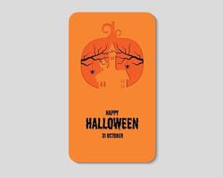 felice giorno di halloween zucca carta castello telefono concept vettore