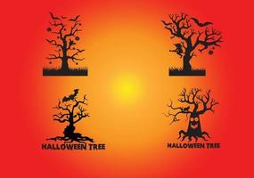 logo dell'albero di halloween e design dell'icona vettore