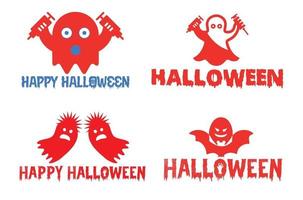 logo fantasma di halloween felice e modello di progettazione dell'icona vettore