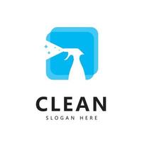 pulire e lavare simboli creativi servizi di pulizia aziendale vettore
