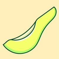 illustrazione vettoriale di avocado con sfondo giallo. avocado isolato