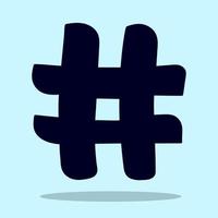 segno di hashtag. numero, cancelletto, segno musicale vettore