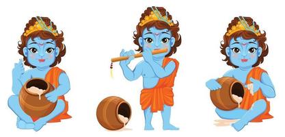 felice janmashtami. celebrare la nascita di krishna vettore