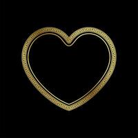 telaio amore oro ornamento scudo impostato vettore