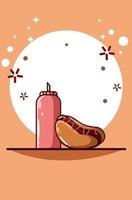 hotdog dolce con salsa vettore