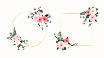 biglietto di auguri con invito di fiori botanici per eventi di decorazione di nozze vettore