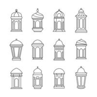 set di elementi di design della moschea vettore