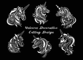 set di decorazioni per il taglio di unicorno vettore