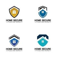 logo sicuro per la casa, design del logo della casa intelligente, design del logo della protezione della casa vettore