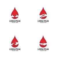 modello di progettazione dell'icona del logo della donazione di sangue vettore