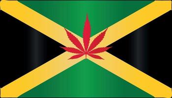 giamaicano rasta reggae erbaccia marijuana bandiera simbolo vettoregradiente colore vettore