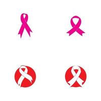 consapevolezza del cancro al seno, modello-vettore di vettore del logo del nastro