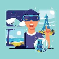 viaggio turistico virtuale con occhiali vr