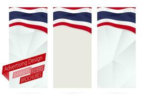 design di striscioni, volantini, opuscoli con bandiera di Tailandia. vettore