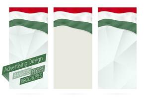 design di striscioni, volantini, opuscoli con bandiera di Ungheria. vettore