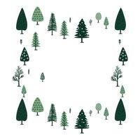 telaio di Natale alberi con vuoto spazio. mano disegnato vettore illustrazione con Natale alberi. carino