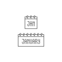 gennaio calendario logo icona vettore