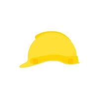 giallo sicurezza caschi vettore illustrazione isolato su bianca sfondo. costruzione casco. giallo sicurezza cappello. plastica copricapo lavoratore timone