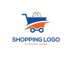 in linea memorizzare e shopping carrello logo design vettore icona modello.