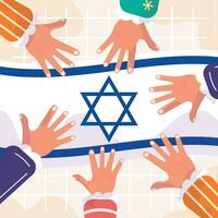 Israele bandiera con mani vettore