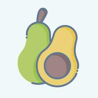 icona avocado. relazionato per frutta e verdura simbolo. scarabocchio stile. semplice design modificabile. semplice illustrazione vettore