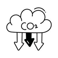 co2 carbonio biossido scarabocchio icona design illustrazione. ecologia simbolo su bianca sfondo eps 10 file vettore