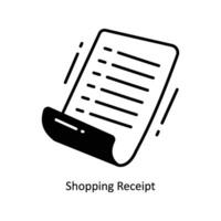 shopping ricevuta scarabocchio icona design illustrazione. e-commerce e shopping simbolo su bianca sfondo eps 10 file vettore