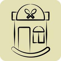 icona ristorante. relazionato per icona edificio simbolo. mano disegnato stile. semplice design modificabile. semplice illustrazione vettore