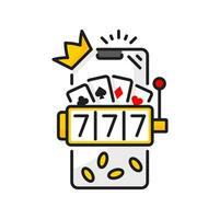 777 casinò macchina, gioco d'azzardo Giochi uno braccio bandito vettore
