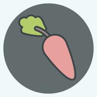 icona carota. relazionato per frutta e verdura colore compagno stile. semplice design modificabile. semplice illustrazione vettore