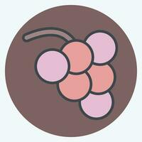 icona uva. relazionato per frutta e verdura colore compagno stile. semplice design modificabile. semplice illustrazione vettore
