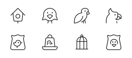 uccelli icona. uccelli nido, gabbia, casa icona piatto vettore e illustrazione, grafico, modificabile ictus. adatto per sito web disegno, logo, app, modello, e ui ux.