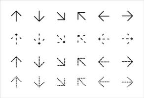 freccia icona, direzione icone impostato cartello e simbolo vettore design