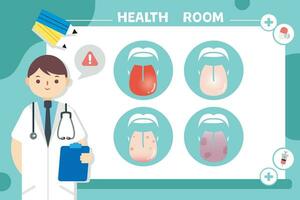 umano organi illustrazione di vario patologie di bocca lingua. assistenza sanitaria vettore concetto. ospedale personale cura illustrazione