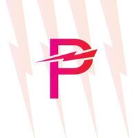 p lettera logo con il elettrico cartello, elettricità logo, energia energia logo, e icona vettore