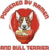 ramen Sushi Toro terrier cane maglietta vettore