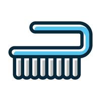pulizia spazzola vettore di spessore linea pieno buio colori icone per personale e commerciale uso.