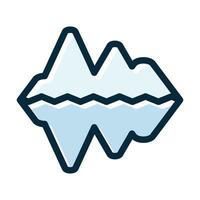 iceberg vettore di spessore linea pieno buio colori icone per personale e commerciale uso.