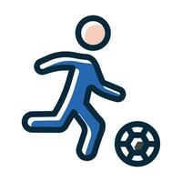 calcio giocatore vettore di spessore linea pieno buio colori icone per personale e commerciale uso.