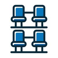 stadio posti a sedere vettore di spessore linea pieno buio colori icone per personale e commerciale uso.