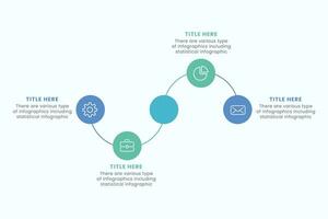 presentazione attività commerciale cerchio Infografica modello con 4 passo elementi vettore illustrazione