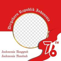 download gratuito twibbon indonesiano di 76 celebrazione vettore