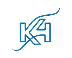 k4 monogramma lettera astratto iniziale alfabeto logo vettore