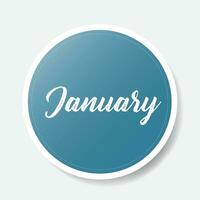 gennaio blu il giro etichetta su bianca sfondo, vettore illustrazione