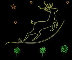 neon Natale albero con stella, raggiante icona. neon nuovo anno albero silhouette, schema Natale albero nel vivido colori. festivo abete con neon luce. icona impostare, cartello, simbolo per ui. vettore illustrazione