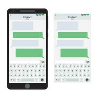 messaggero interfaccia per smartphone. messaggero per mobile Telefono, Chiacchierare e Messaggio nel smartphone schermo interfaccia. vettore illustrazione