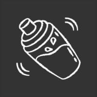 icona bianca gesso shaker su sfondo nero vettore