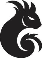 mezzanotte scoiattolo icona ebano scoiattolo logo design vettore