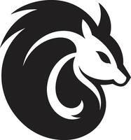 ebano scoiattolo logo design noir schiaccianoci emblema vettore